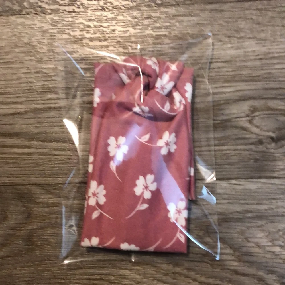 Floral Pink Wide Twist Headband Handmade NEW